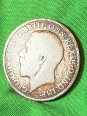 1921 MA Britain Florin Silver Coin #206240598490